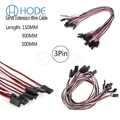 £2.07 • Buy 10pcs 3Pin 15/30/50cm Male To Female Servo Extension Cord Lead Wire For RC