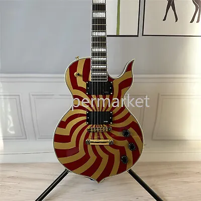 Zakk Wylde Electric Guitar Gold Red Body 6 String Solid Body Gold Hardware • £274