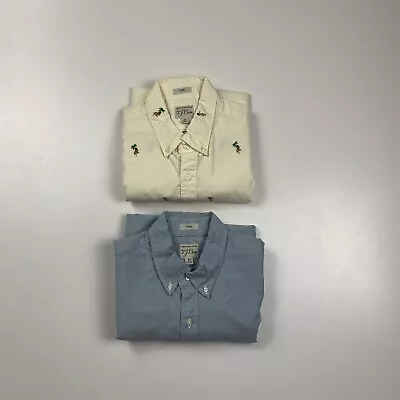 J Crew Mens Lot Of 2 American Pima Cotton Short Sleeve Button Up Shirts Sz M • $29.95