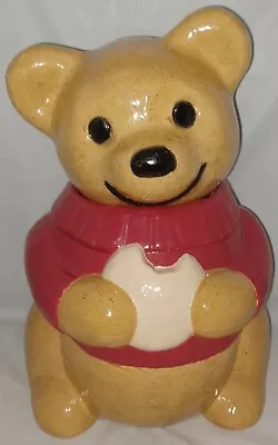 Vintage Metlox California Red Sweater Ceramic Teddy Bear Cookie Jar  • $39.99