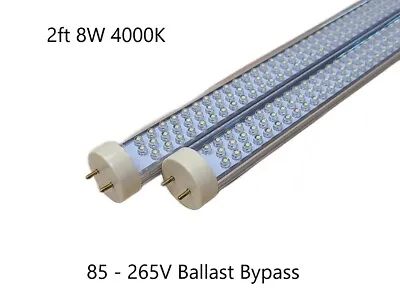 G13 2FT LED Tube Light Lamp Bulb T8 2 Foot 24  Inch 8W 4000K 2 Pack • $21.99