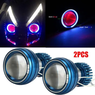 2x Motorcycle  For Honda CBR 600 1000 RR LED Headlight Angel Eye Demon Projector • $65.99