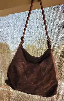 Max Mara Brown Genuine  Leather And Suede Leather Shoulder Bag Purse Made Italy • $99.99