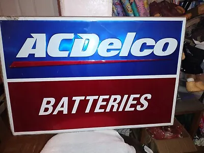 $100 • Buy AC Delco Sign Batteries Gas Oil Garage Wall Decor Parts Tools Bar Pub