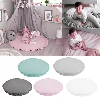 £5.69 • Buy Kids Cotton Crawling Round Blanket Baby Floor Rug Game Gym Activity Play Mat