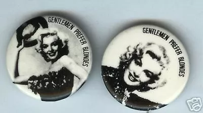 2  MARILYN MONROE Pin GENTLEMEN PREFER BLONDES Pinback Button Pinup Pose • $7.99