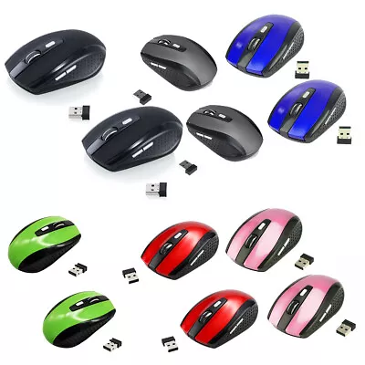 2 Pcs 2.4GHz Wireless Mouse Mice USB Receiver PC Laptop Bluetooth Mouse Wireless • $6.89