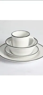 Martha Stewart Maepoole Porcelain Embossed Dinnerware Set White Service For ... • $70