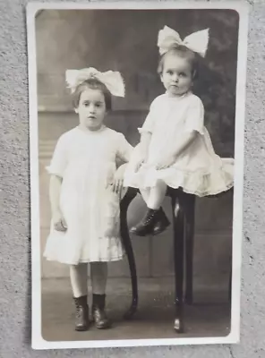 Antique Real Photo Postcard-2 Young Girls-Do You Know Me? Gerkins Cumberland MD • $6.95