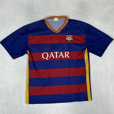 $19.99 • Buy Lionel Messi 10 FC Barcelona Mens Jersey Qatar Airways Striped T Shirt Large