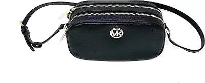 Michael Kors Fulton Black Double Zıp Crossbody Genuine Leather NEW AUTHENTIC • $148.50