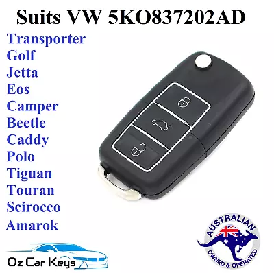 Remote Key For VW 5KO837202AD Transporter Golf Jetta Amarok Beetle Caddy Polo • $31.54