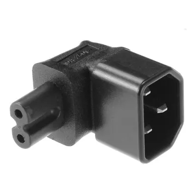 Right Angle IEC 320 C14 Male To C7 Female Plug AC Power Adapter Converter Black • $4.59