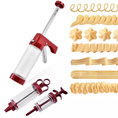 Icing Piping Gun Cake Decorating Syringe Pastry Design Nozzle Kit DIY Tools UK • £3.69