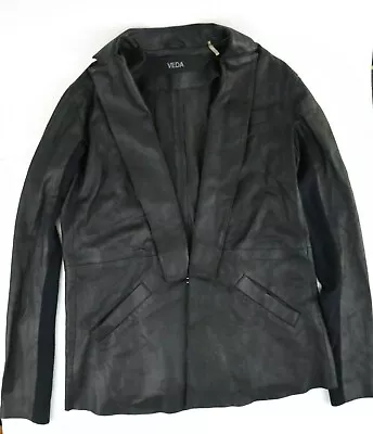 Women's Veda Black Leather Versatile Jacket/Coat Small Good Condition Urban Look • $33.25