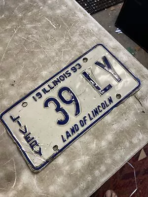 1993 Illinois LIVERY License Plate ALPCA Garage Decor Low Number 39 LY • $50