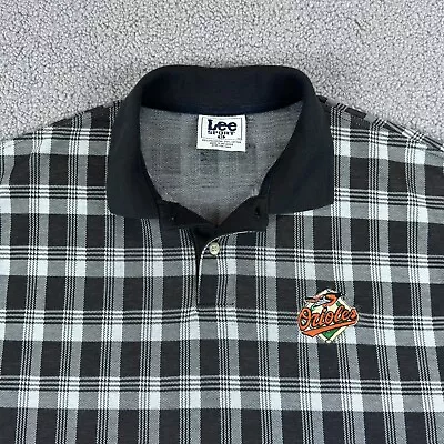 Vtg Baltimore Orioles Polo Shirt Mens XL Lee Sports Baseball MLB Casual Plaid • $26.49