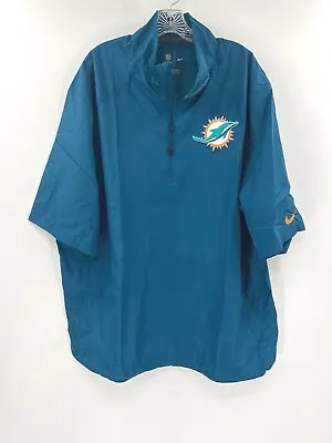 $34.99 • Buy Miami Dolphins Team Issued/game Used On Field Nike 1/4 Zip Up Windbreaker Shirt