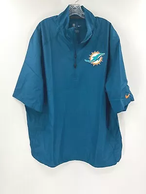 Miami Dolphins Team Issued/game Used On Field Nike 1/4 Zip Up Windbreaker Shirt • $44.99