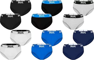 2 X Lonsdale Briefs Mens Size XS S M L XL 2XL Cotton Underwear Boxer Trunks • £11.95