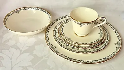 Royal Doulton Josephine 6 Pc Place Setting Cream Blue Gold H5235 Xclnt Cond • $69.99
