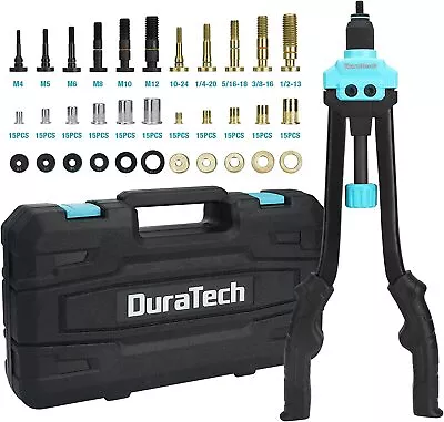 DURATECH 16  Rivet Nut Tool Kit W/ 11 PCS Metric & SAE Mandrels 165PC Rivet Nuts • $64.99