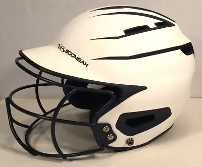 Boombah Baseball Batting Helmet W/ Face Guard Wht & Blk 6 1/4 -7  BBH2SP-JR • $19.99