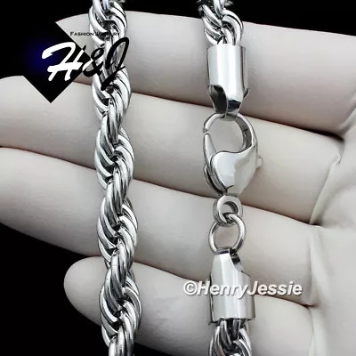 17 20 24 30 MEN Stainless Steel 8mm Silver /Gold Plated Rope Chain Necklace*N149 • $16.99