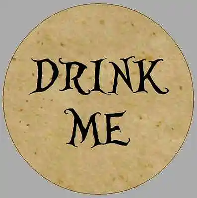 £2.70 • Buy Circular Round Vintage Drink Me Alice Style Labels Buffet Cart Favour Stickers