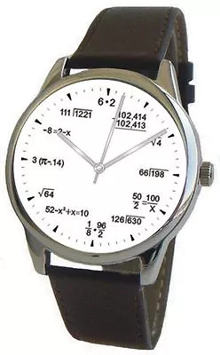  Math Dial  Large Theme Watch Has Pop Quiz Equation At Each Hour Indicator • $60