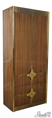 63873EC: MASTERCRAFT Walnut & Brass Trim Bar Cabinet • $1795