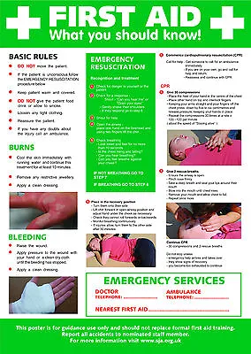 £5.95 • Buy Health And Safety Frist Aid A2 POSTER / SIGN Ref: HS101 420 X 594mm