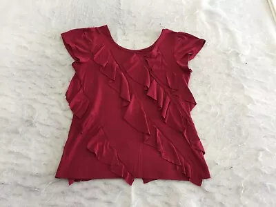 Epic Threads Tank Blouse Girls XL Red Ruffle Layered Offset Cap Sleeve • $1.60