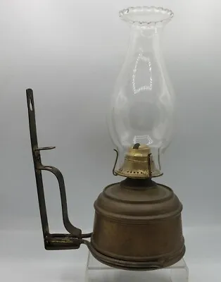 Antique Victor Brass Bracket Oil Lamp Wall Mount & Dated 1897 Burner (3) • $80.75