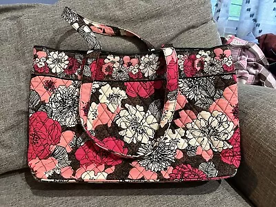 Vera Bradley East West Tote Mocha Rouge Shoulder Bag Purse • $19.99