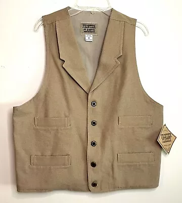 Frontier Old West Vest Victorian 1883 Steampunk Western Khaki Wheat NWT Medium • $52