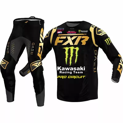 FXR Revo Kawasaki Monster MX Gear Jersey/Pants Combo Motocross ATV Racing Set • $158.99