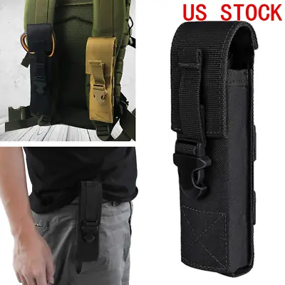 Tactical Molle Flashlight Pouch LED Torch Holster Military Waist Pack Tool Pouch • $12.99