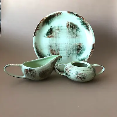 Vernonware RAFFIA Vintage Group Of 3: Dinner Plate Creamer & Sugar W/o Lid • $17