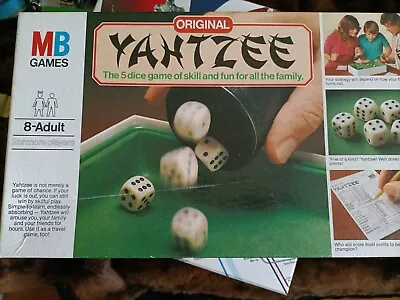 YAHTZEE ORIGINAL Dice Board Game By MB Games Vintage 1982 Used • £9.99