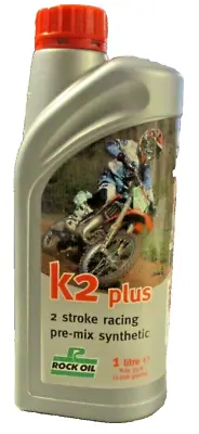 Rock Oil K2 PLUS PRE MIX 2 STROKE SYNTHETIC RACING OFF ROAD 1 LITRE QUALITY • $20.19