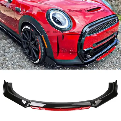 For Mini Cooper Front Bumper Lip Spoiler Splitter Diffuser Gloss Black Red • $47.50