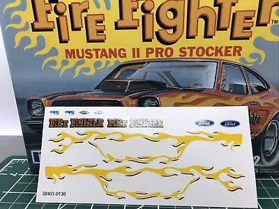 Fire Fighter Pro Stock Drag Race Mustang II DECAL SHEET 1:25MPC LBR Model Parts • $4.99