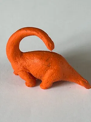 Vintage 3D Orange Diplodocus Dinosaur Eraser Rubber • £3