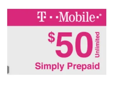 First Month $50 T-Mobile One Unlimited 5G/LTE Plan Preloaded Prepaid SIM Card • $55.99