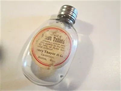 Antique Screw Top Miniature Mini Pill Bottle Flask Thayer & Co Ground Top 7965 • £24.13