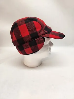 Eddie Bauer Hadlock Hat Cap L / XL Red Buffalo Check Paid Ear Flaps  • $20.25