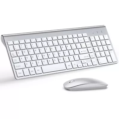 TopMate Silent Wireless Keyboard And Mouse Ultra Slim Cordless Combo Set White • $34.77