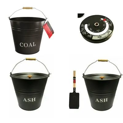 £5.09 • Buy 12L Metal Ash Coal Bucket Heavy Duty Wood Handle Fireside Scuttle Holder Lid Pan