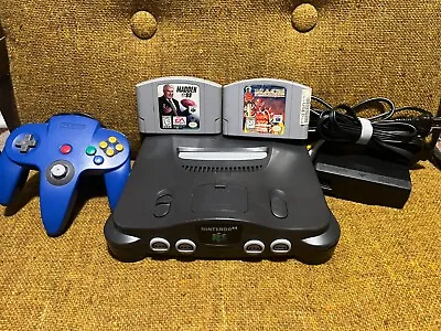 Nintendo 64 N64 Lot 2 Games Console System Bundle 1 OEM Controller Tested • $80